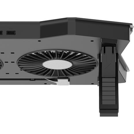 Βάση και ψύξη laptop POWERTECH έως 18'' 110 mm fun με LED μαύρο PT-929